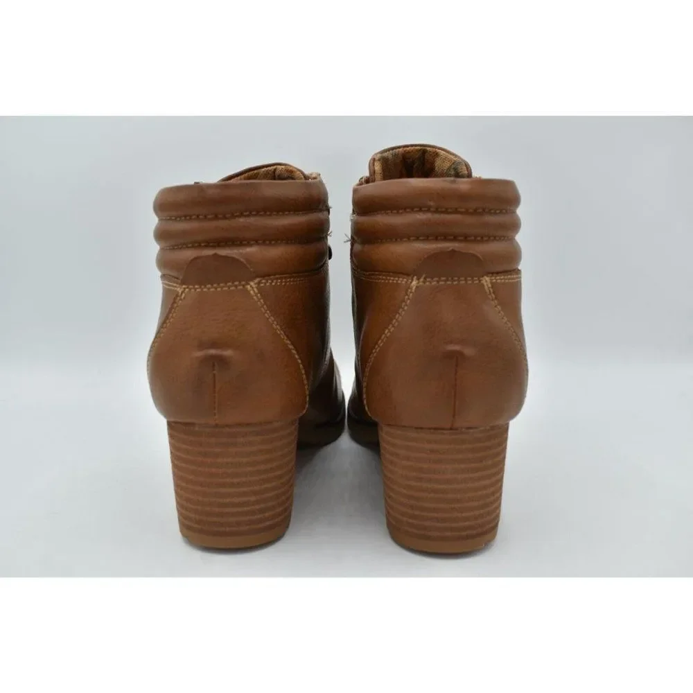 BOC Born Concept Womens Size 11 Alder Brown Block Heel Lace Up Booties‎ Boots
